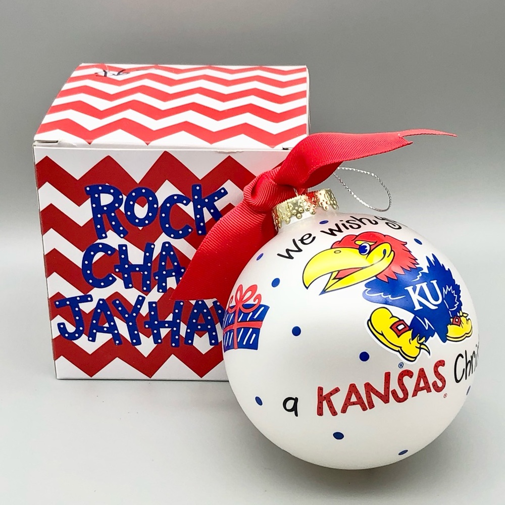 SOLD KU Jayhawk Christmas Ornament
